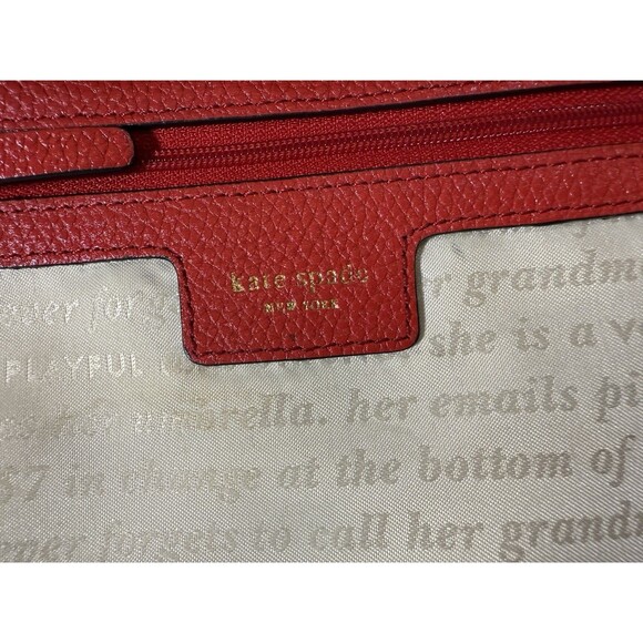 Kate Spade Red Pebble Leather Crossbody Bag RARE In Perfect Condition! - Picture 7 of 16